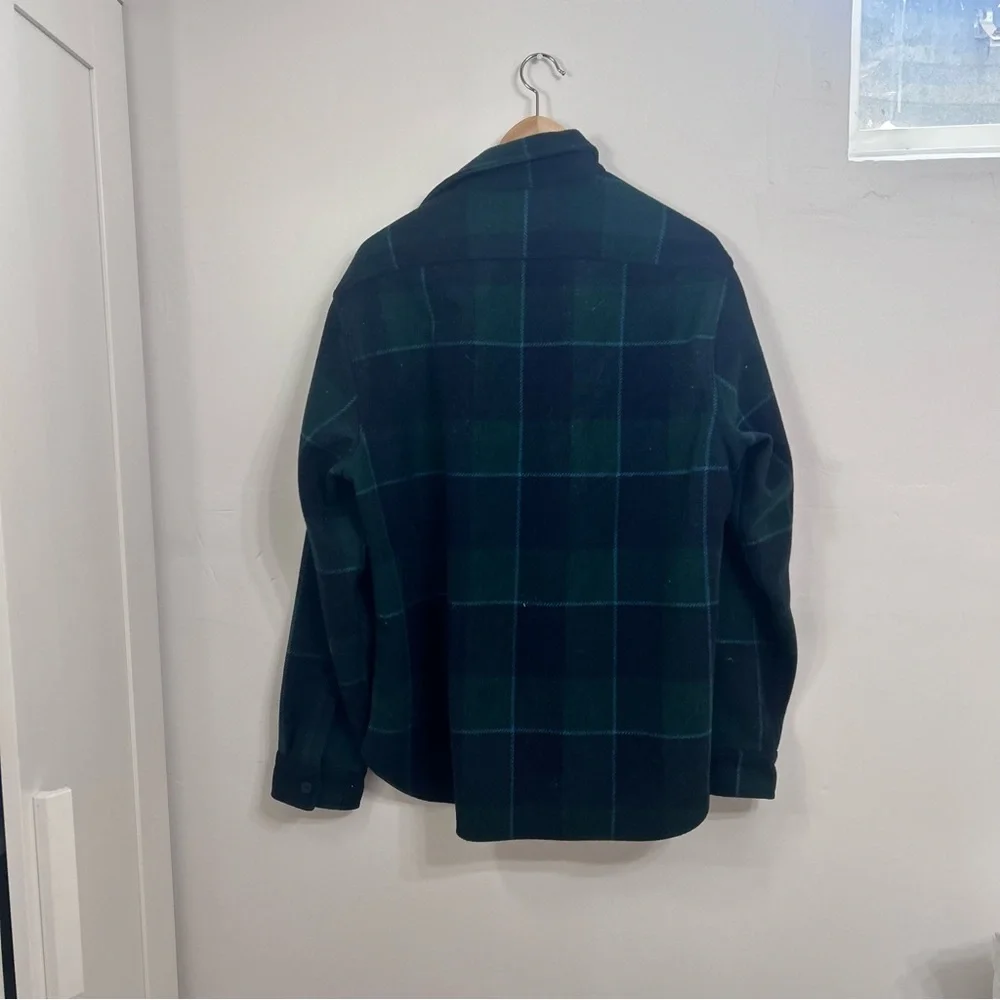 J. Crew plaid shirt jacket green size large